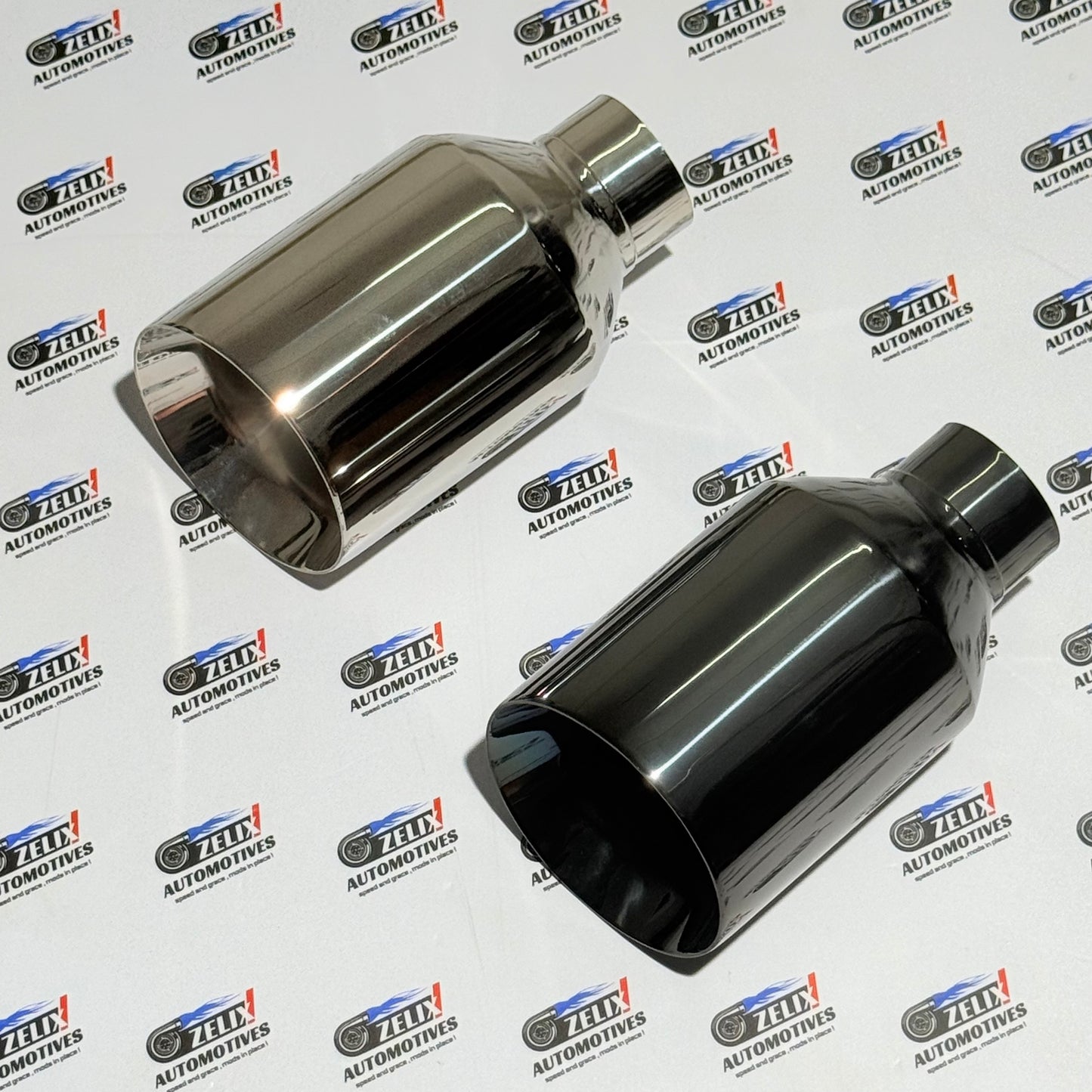 Monster Size Single Exhaust Tip | Performance Upgrade | Chrome/ Glossy Black Finish