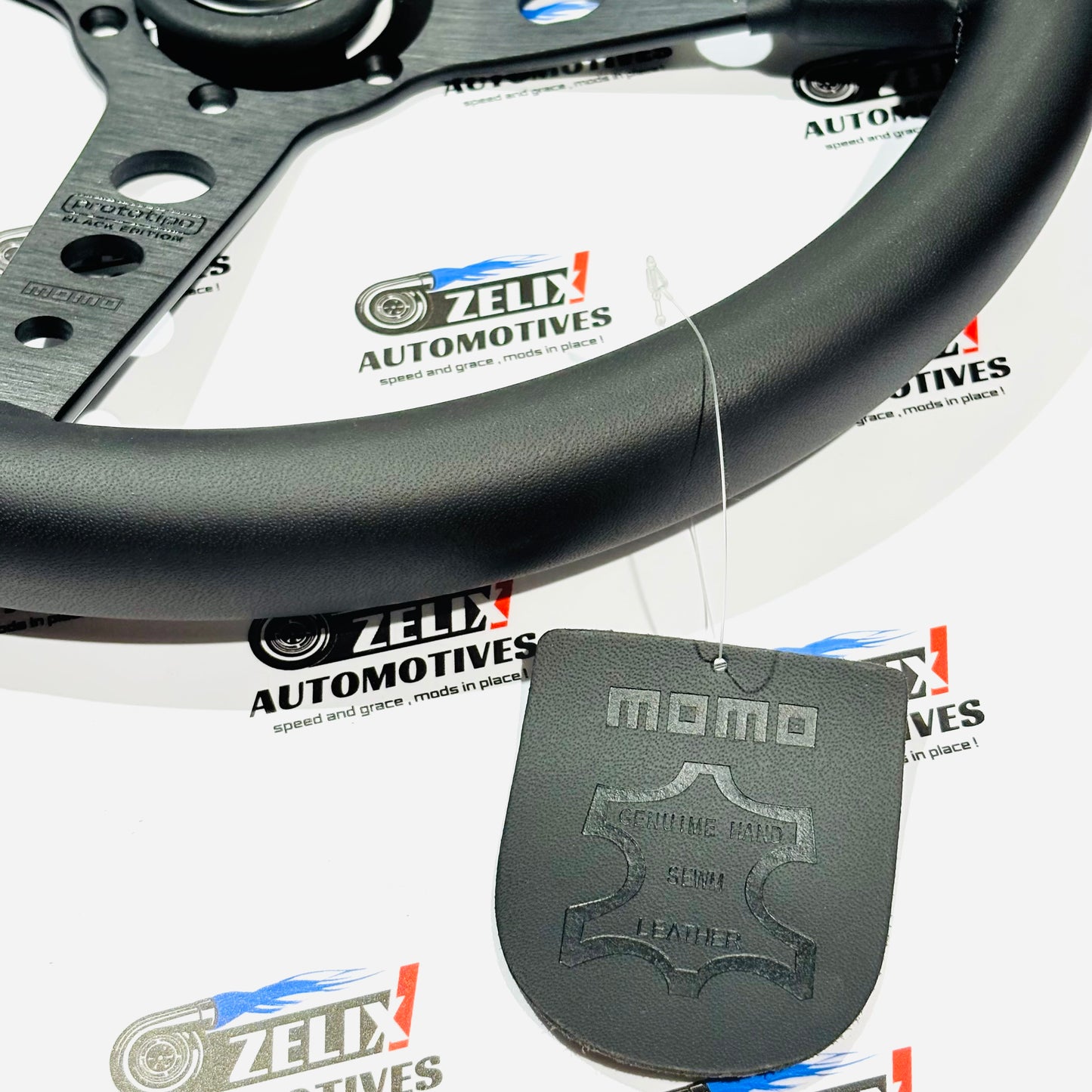MOMO PROTOTIPO-Black Edition Flat Steering Wheel | Aftermarket JDM-style (Leather/Alcantara Finish)
