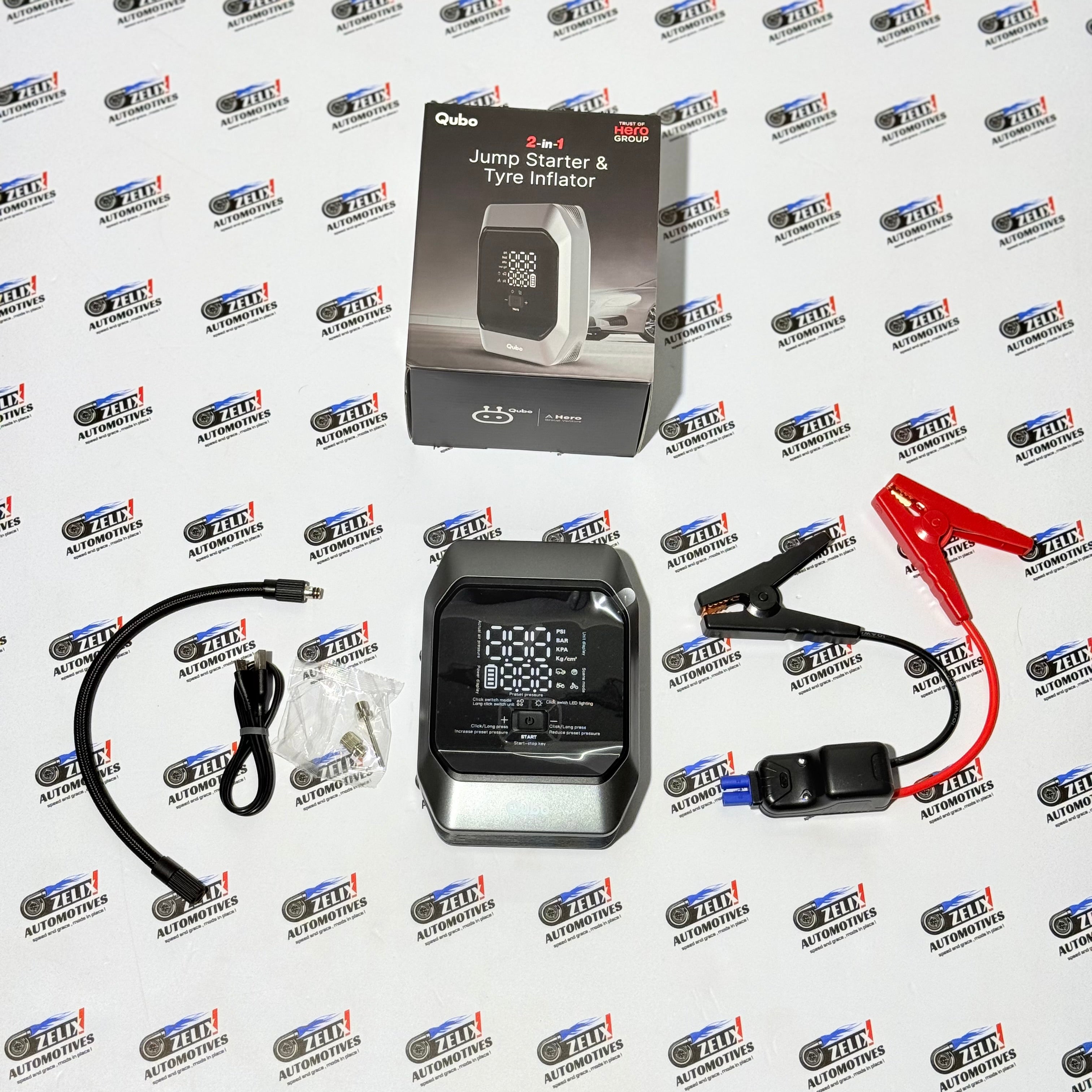 Qubo 2-in-1 Jump Starter & Tyre Inflator 12000mAh – Zelix Automotives