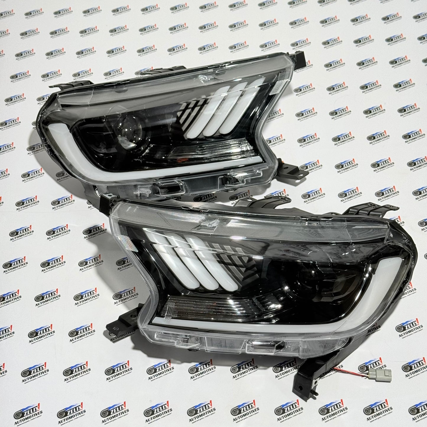 Ford Endeavour Mustang-Style Headlights | Aftermarket Projector Lens with Integrated DRL