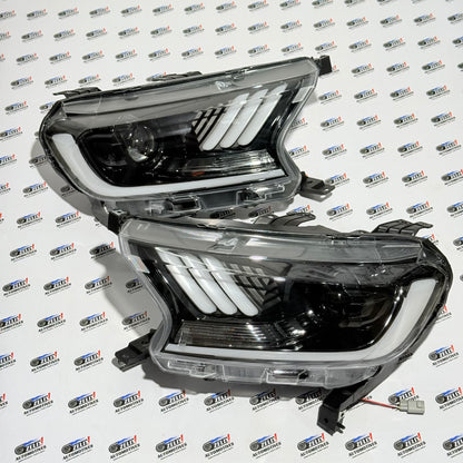 Ford Endeavour Mustang-Style Headlights | Aftermarket Projector Lens with Integrated DRL