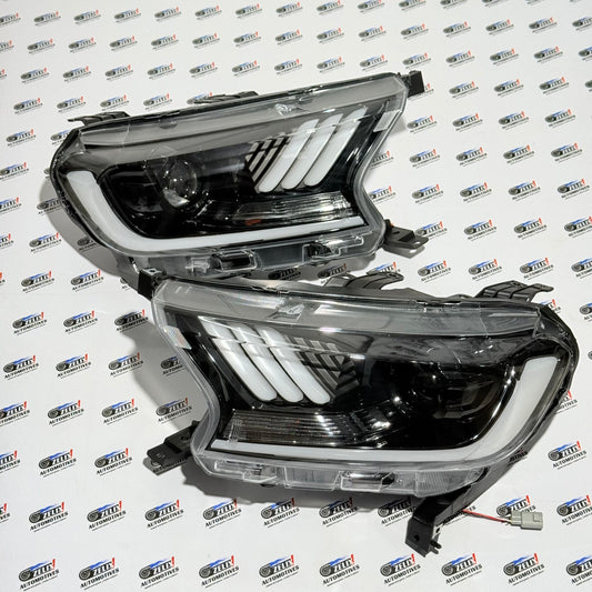 Ford Endeavour Mustang-Style Headlights | Aftermarket Projector Lens with Integrated DRL