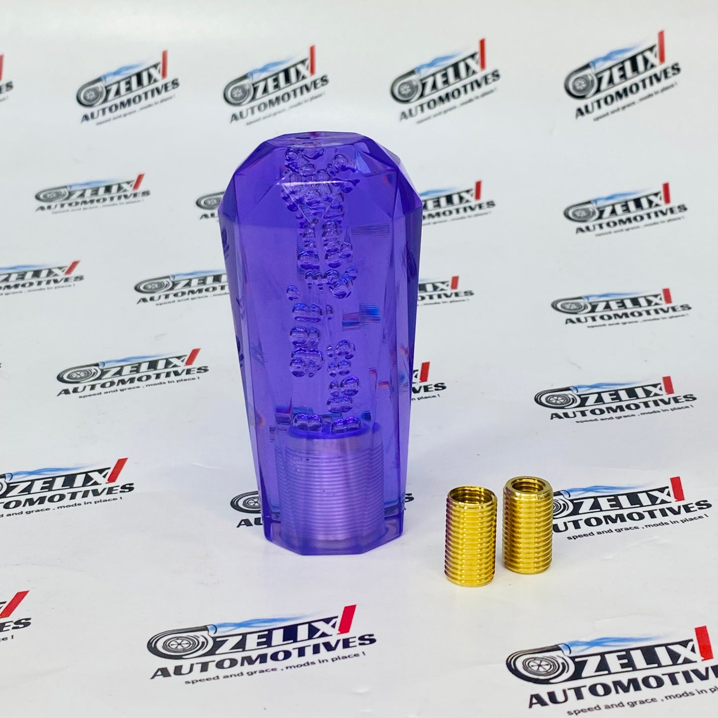 Purple Bubble Crystal Cut Gear Knob Universal Aftermarket Car Shift Knob