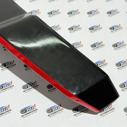 Hyundai i20 N-Line 4-Pillar Rear Spoiler with Red Accent | Glossy Black Finish