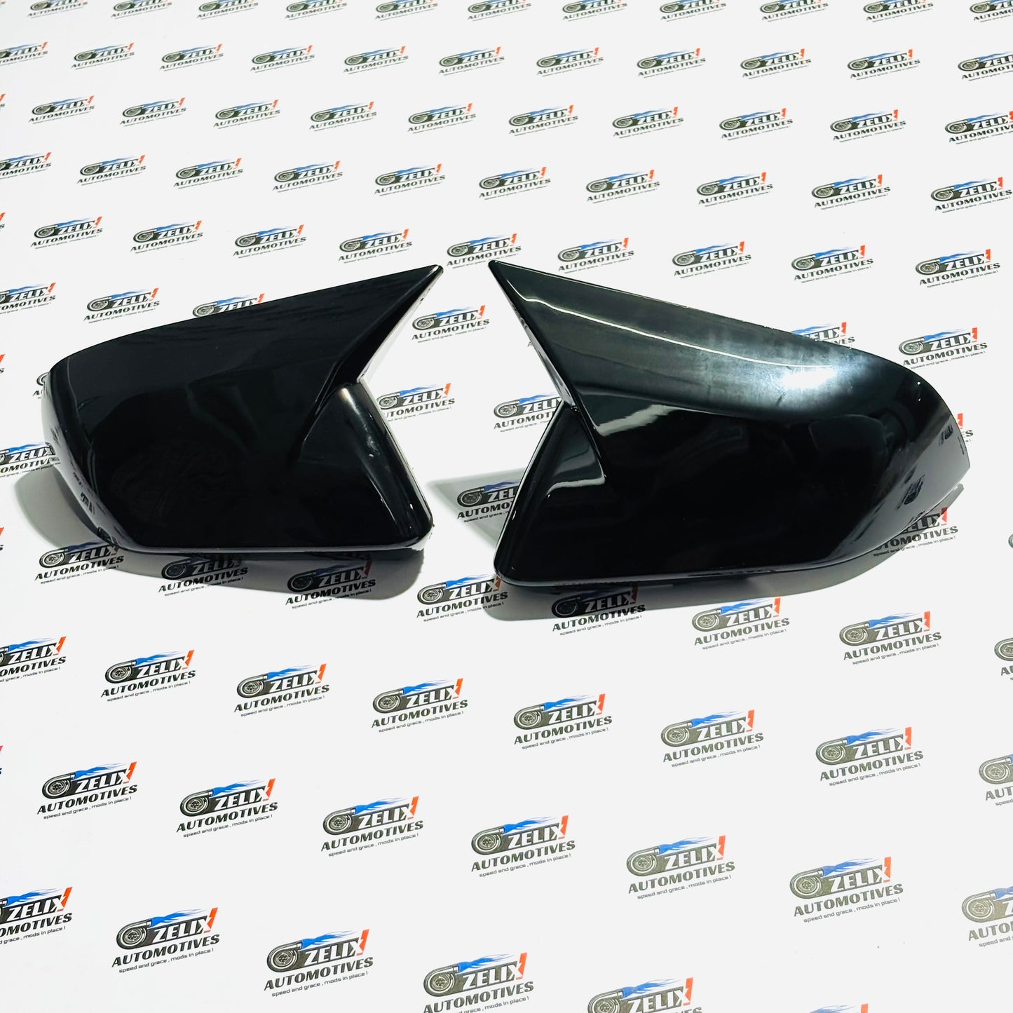 Ford Mustang Batman Style Mirror Covers with Indicator Lights | Premium Glossy Black (Fits 2016-2023 Models)