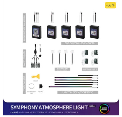 CARDI K4 Active Ultra Ambient RGB LED Interior Lights - 14 Pieces