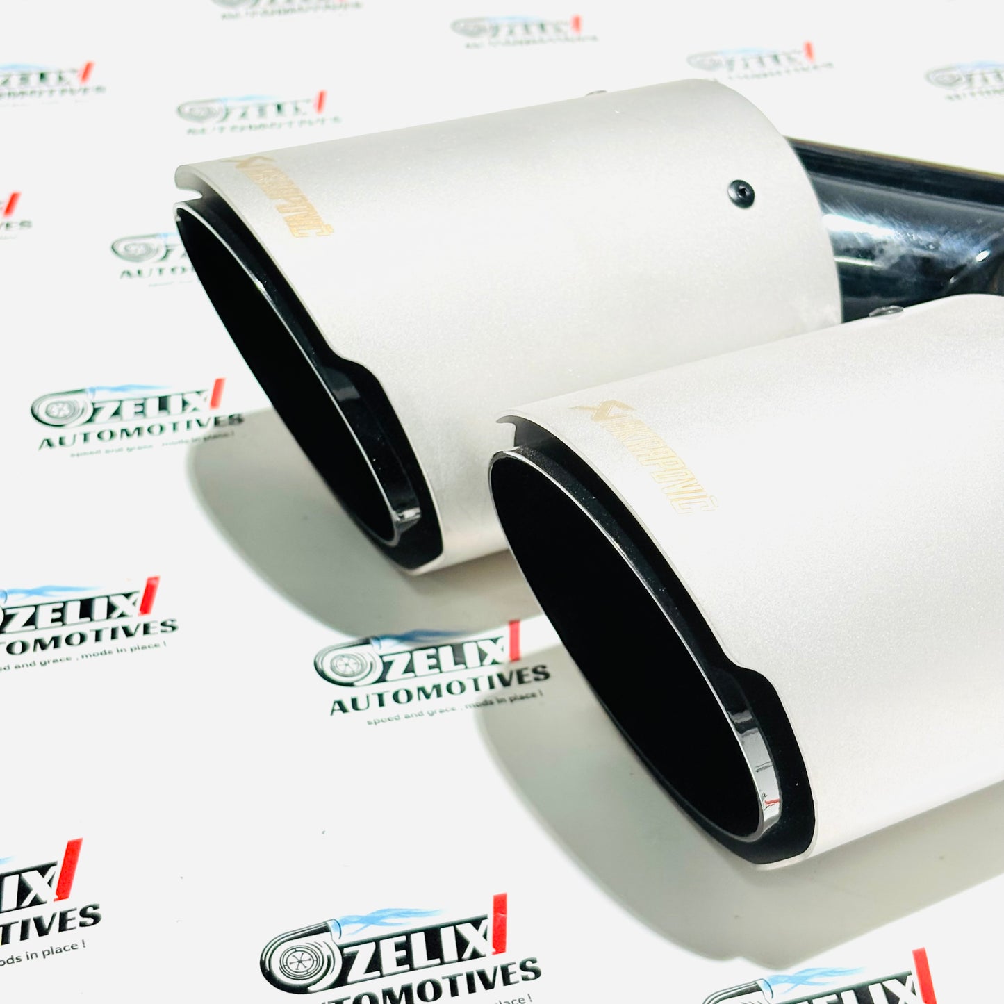 Akrapovic Dual Exhaust Tip | Premium Heavy Quality Matte Silver Finish