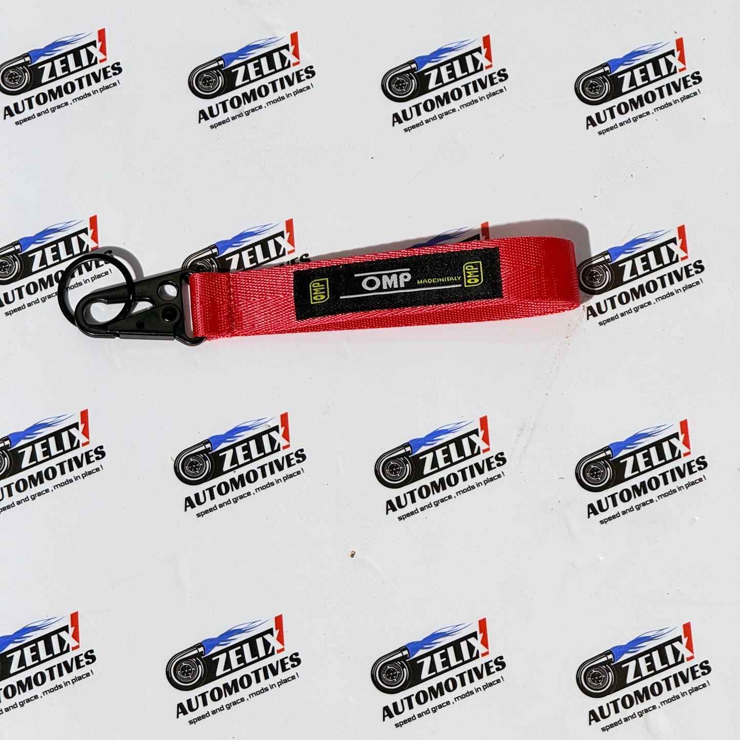 OMP Racing Keychain Strap | Premium Fabric Key Holder