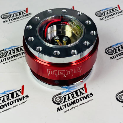 MOMO Italy quick release hub adapter in Red finish