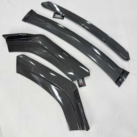 Universal 4 Pc Carbon Fiber Front Splitters with Lip | ABS