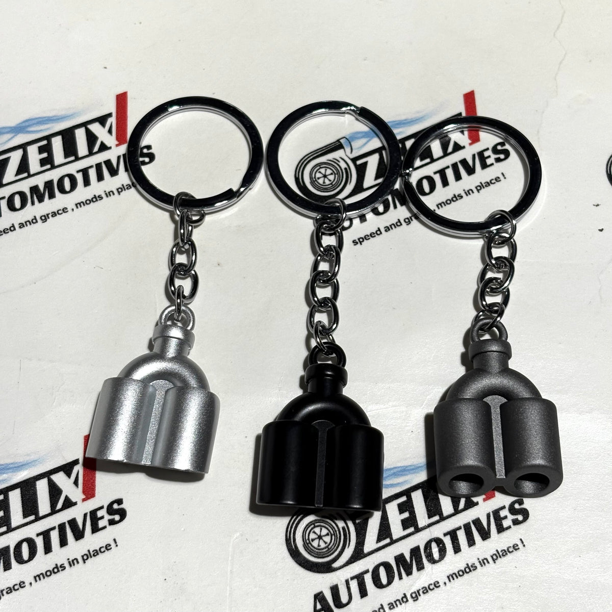 Muffler Keychain Exhaust Tip Keychain | Metal Keyring – Zelix Automotives