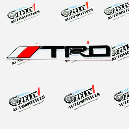 Toyota TRD Metal Emblem Sticker | Premium Silver and Red Finish