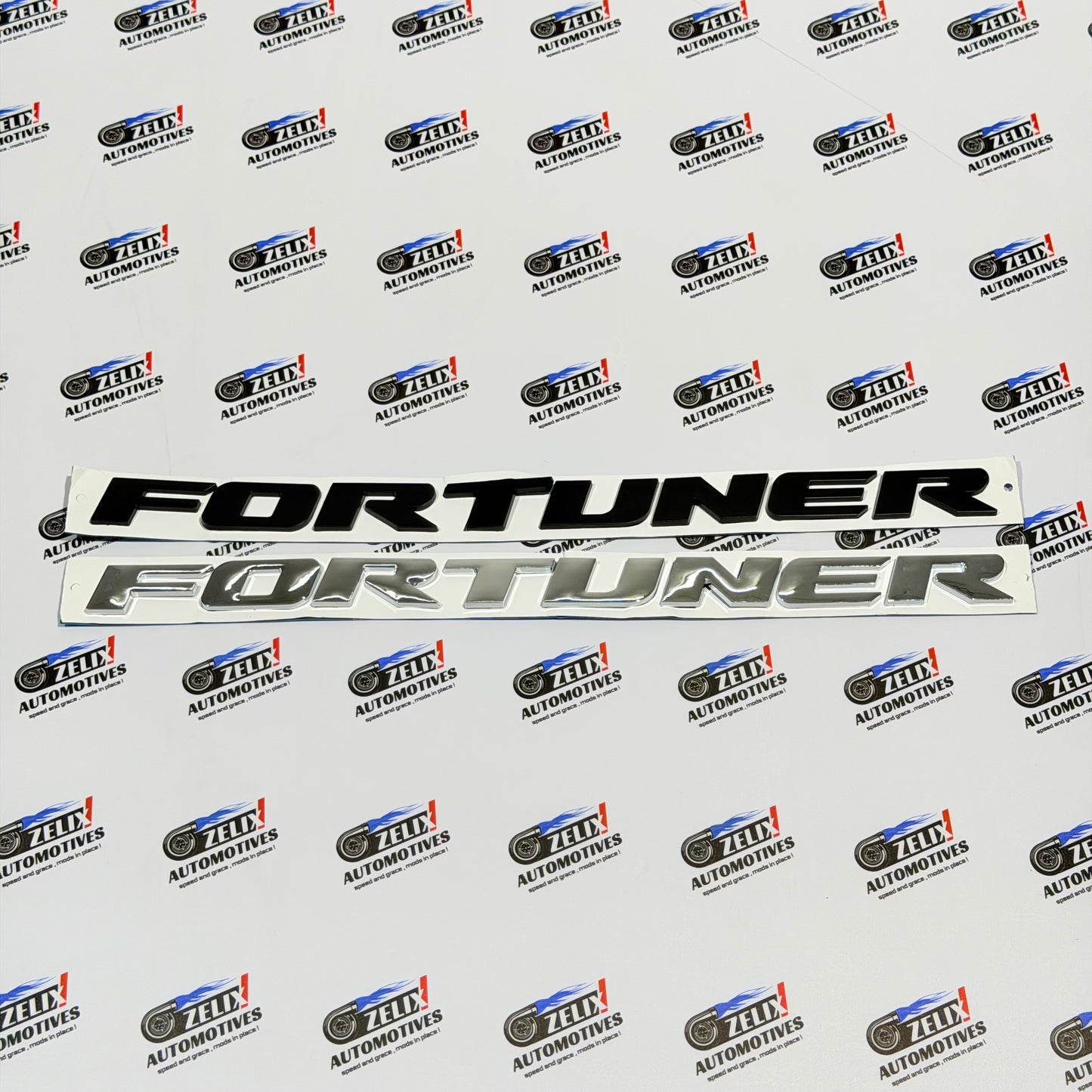 Toyota Fortuner Rear Emblem Badge | Premium ABS Built Chrome/Matte Black Colour Options