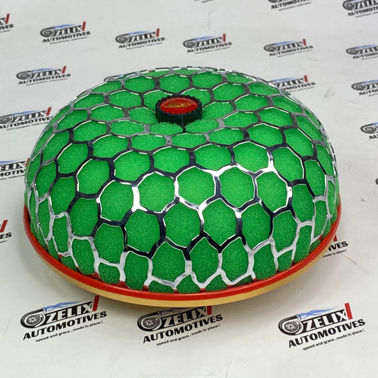 Mushroom Air Filter Green | Universal Aftermarket Air Intake Filter – 2.5″ & 3″ Inlet