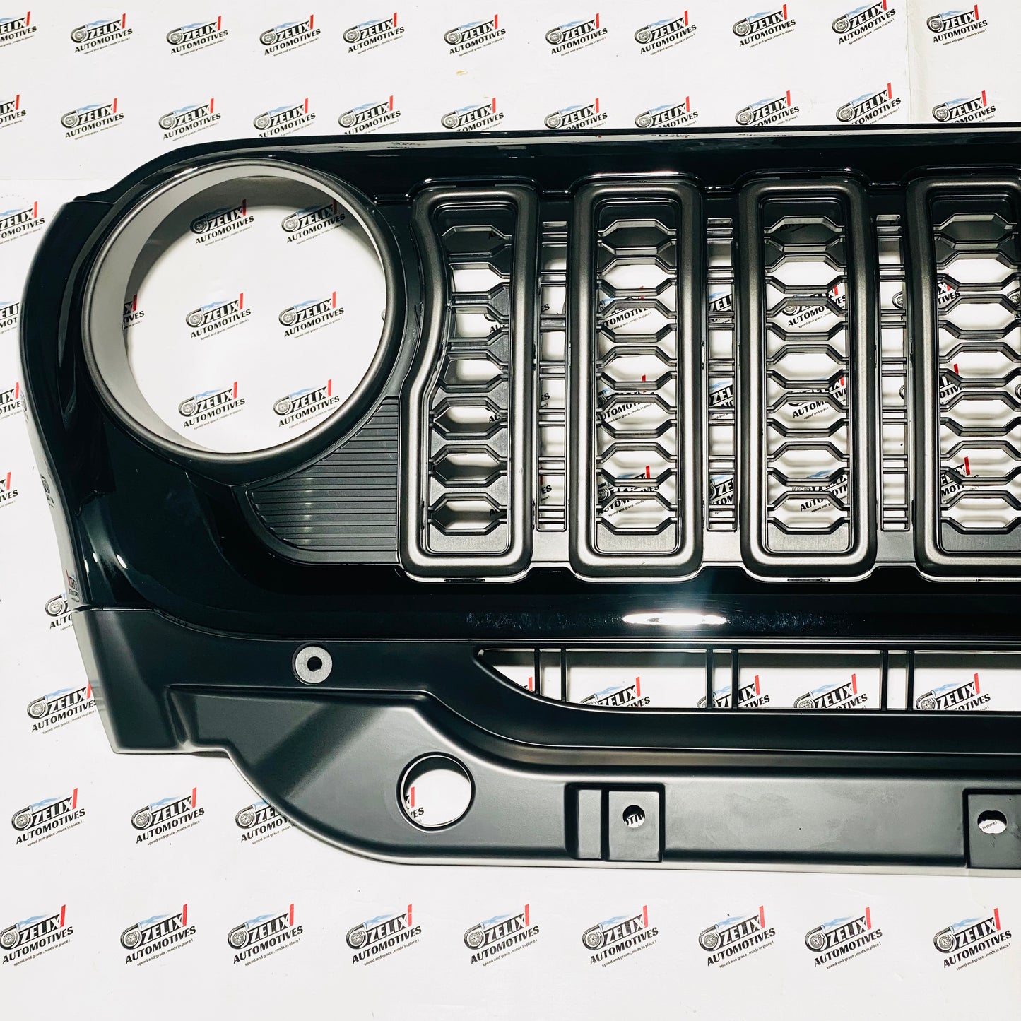 Wrangler-Style Front Grill for Mahindra Thar Roxx | Glossy Black ABS Replacement Grill