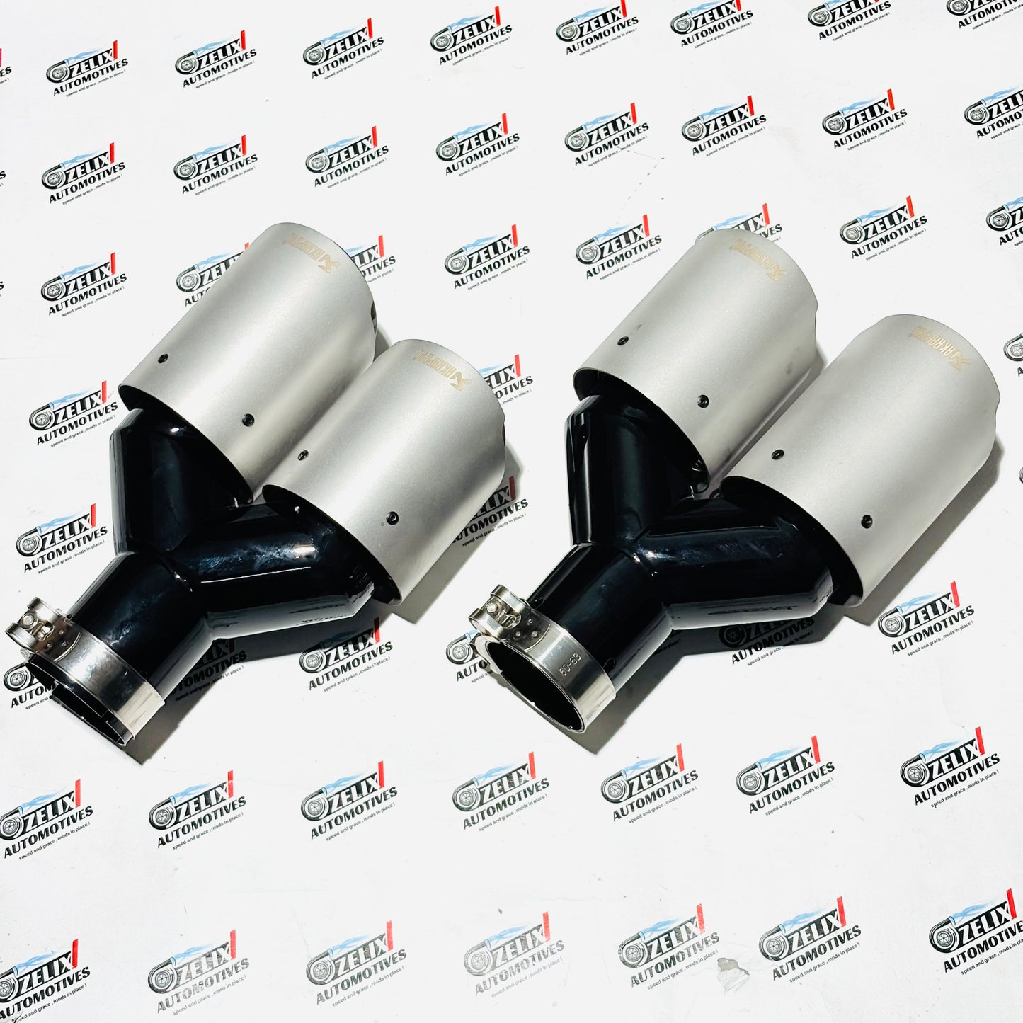 Akrapovic Dual Exhaust Tip | Premium Heavy Quality Matte Silver Finish