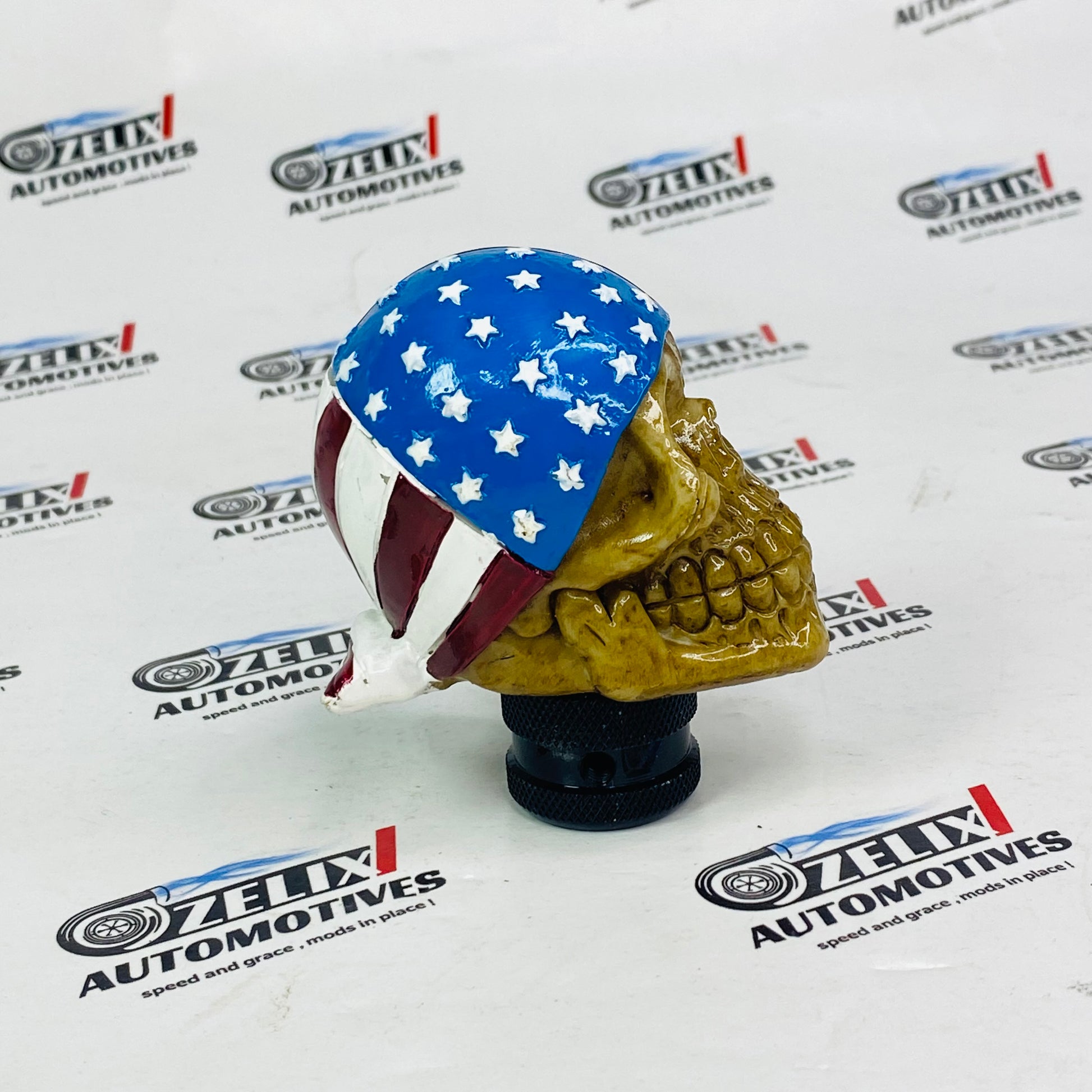 American flag skull design gear knob