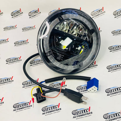 Wrangler-Styled LED Headlight Kit with DRL for Mahindra Thar (2020+) - Aftermarket LED (210W)