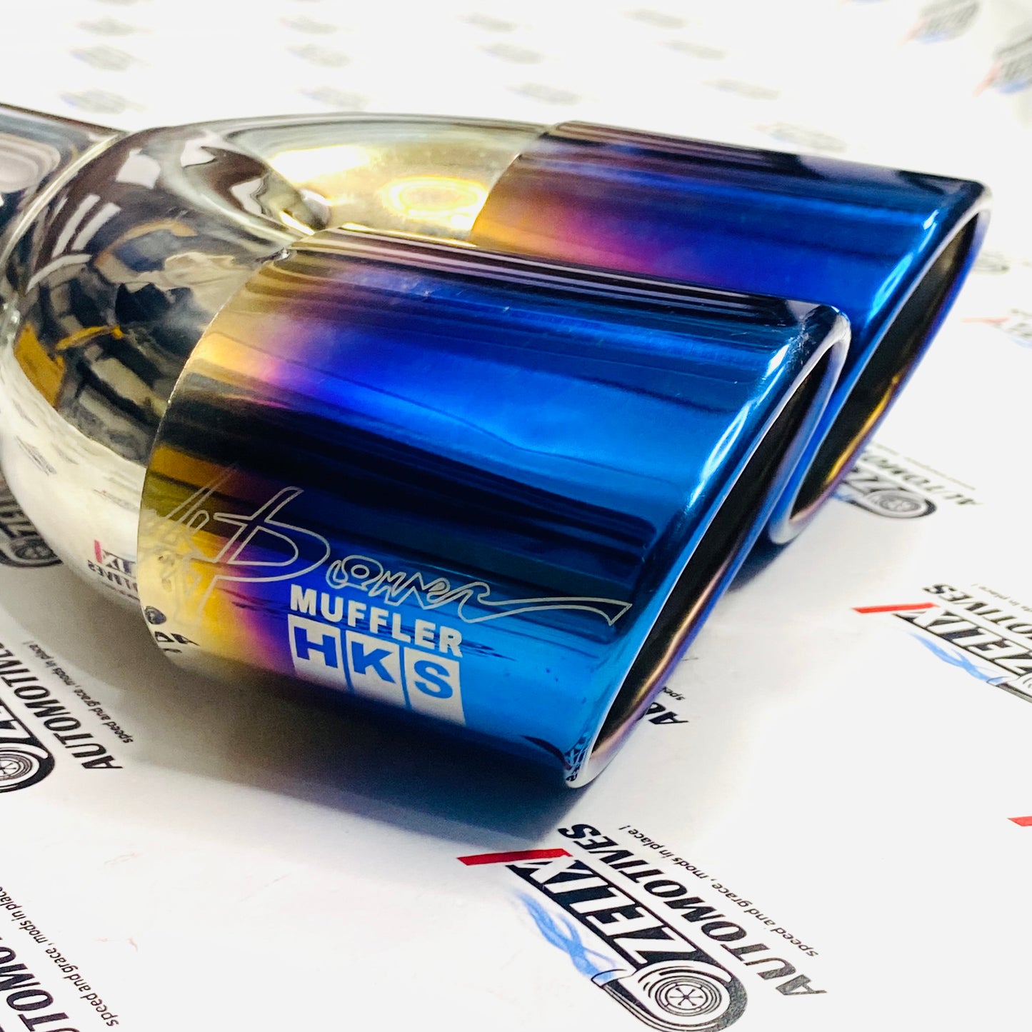 Aftermarket  burnt finish dual exhaust tip 