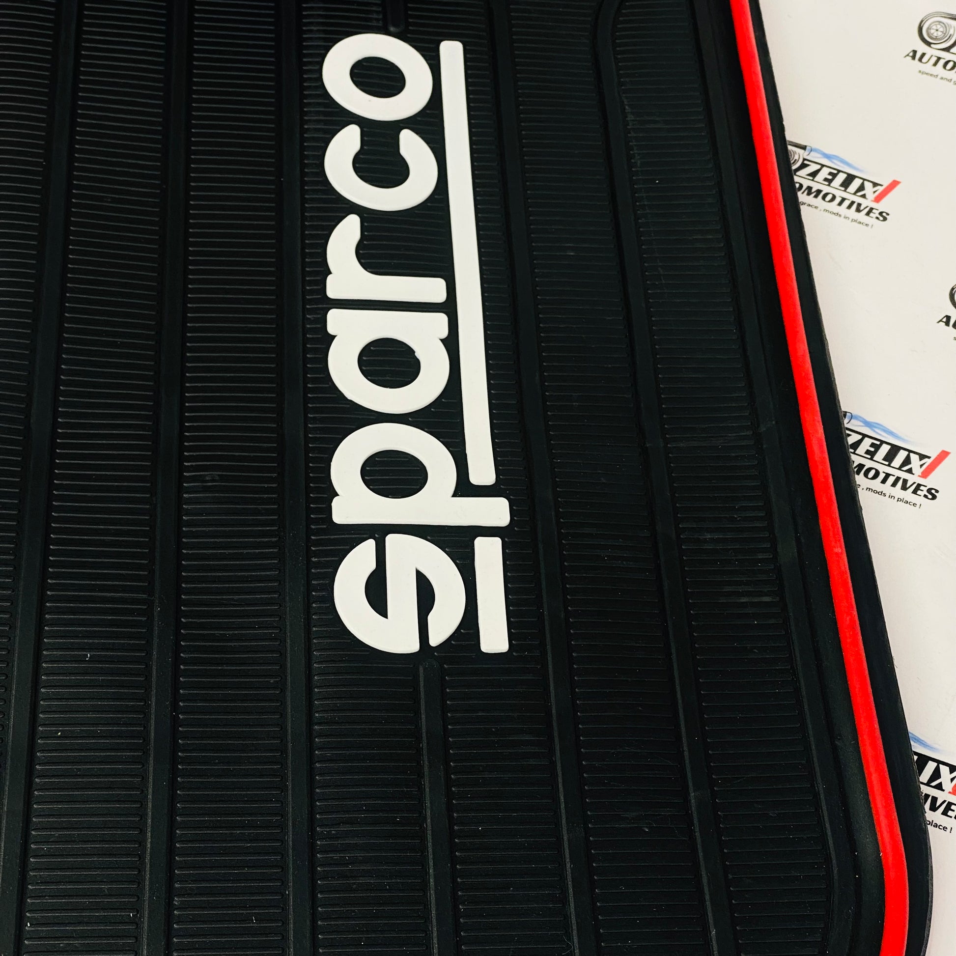 SPARCO JDM Universal Rubber Floor Mats Set of 4 in Red