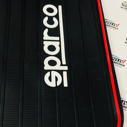 SPARCO JDM Universal Rubber Floor Mats Set of 4 in Red