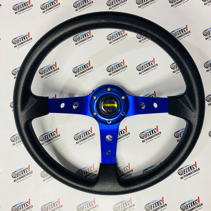 MOMO Deep Dish 14-Inch Steering Wheel | Universal Racing Design in Multiple Colours