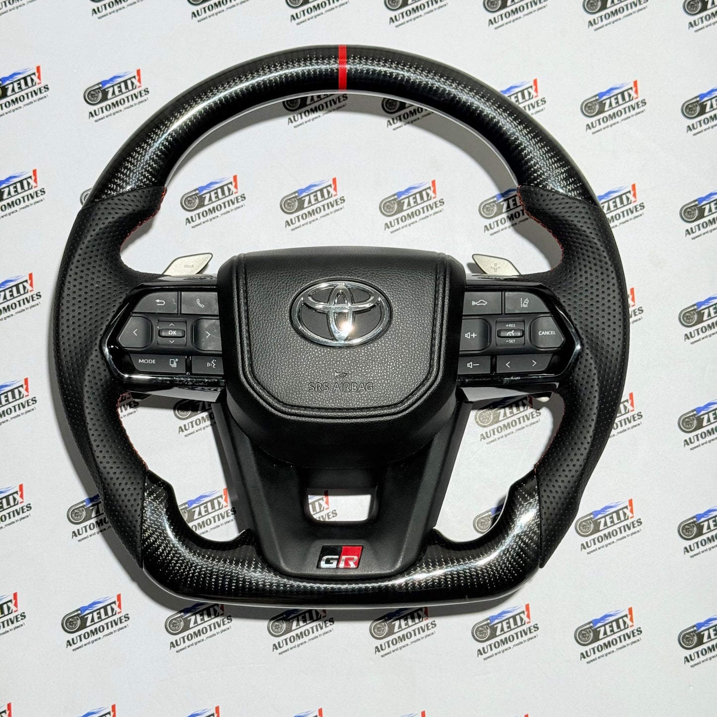 Toyota Fortuner Steering Wheel  GR Sport Style | Aftermarket Carbon Fiber Finish