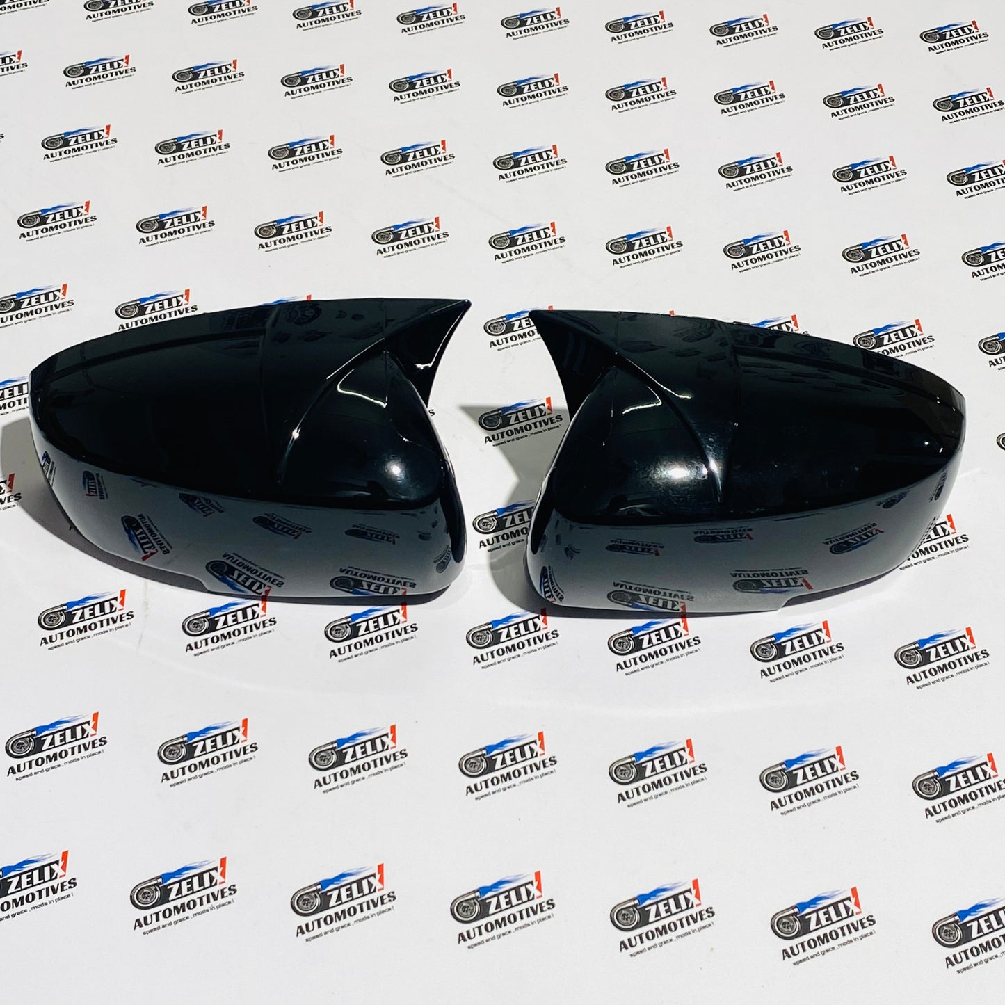 Suzuki Brezza Batman Style Mirror Covers | Glossy Black Finish Fits 2022+ Models