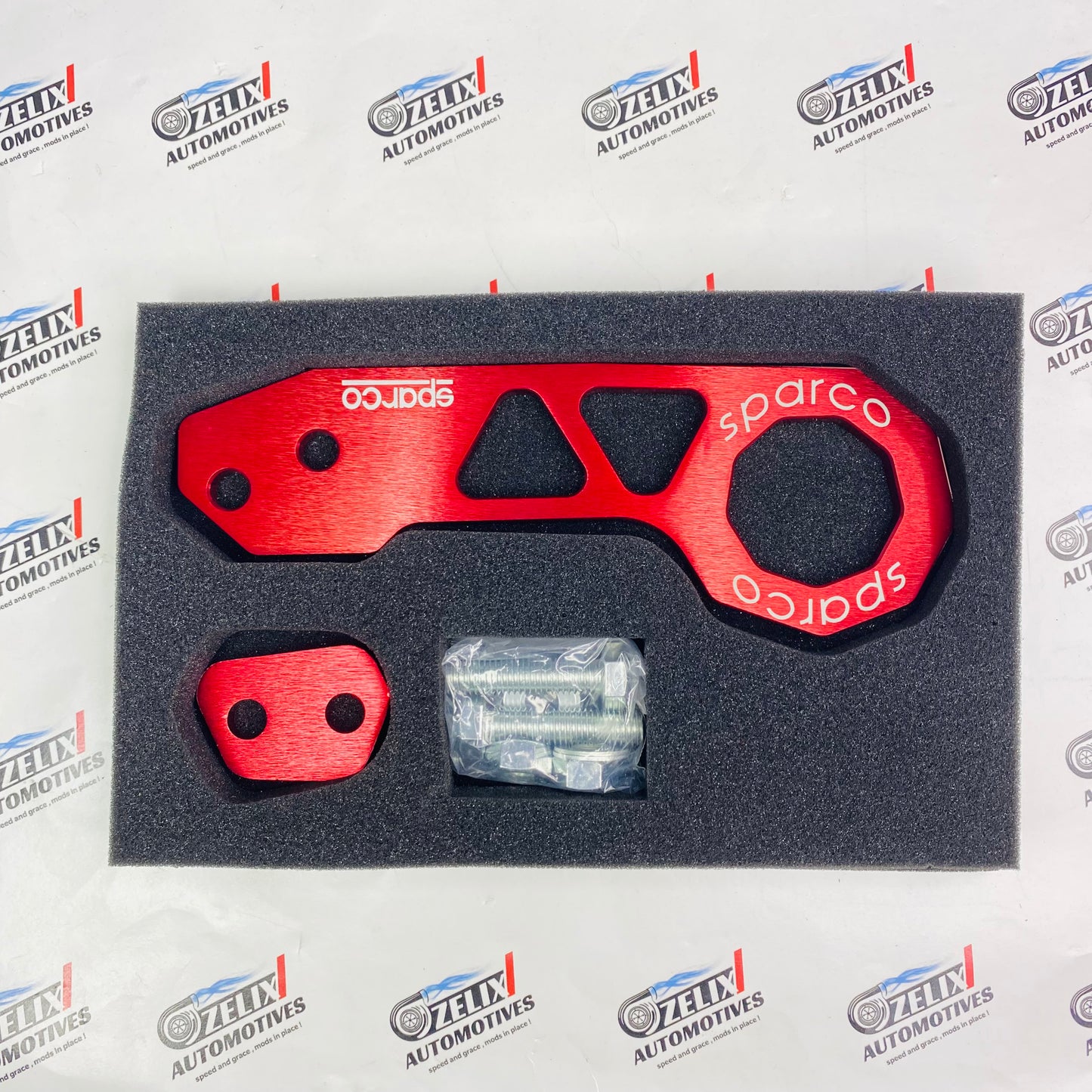 Universal  rear tow hook in Red 