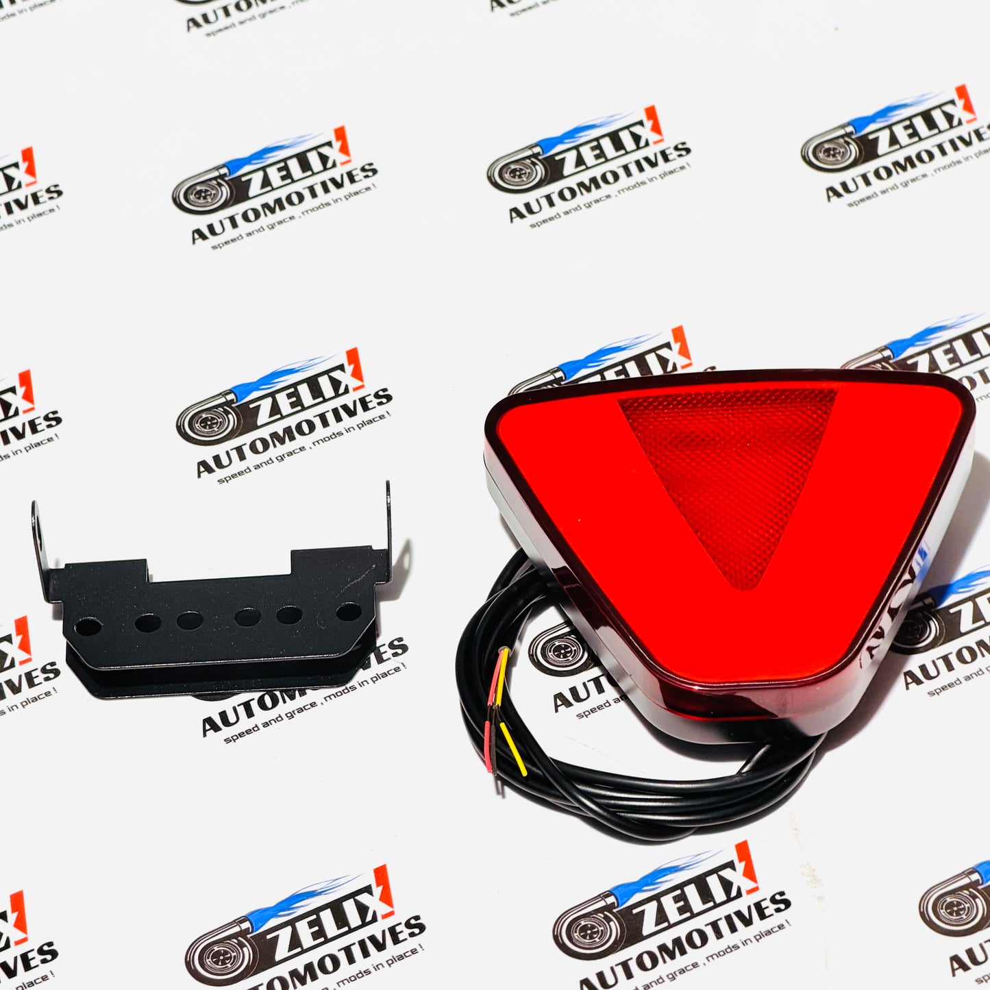 F1 Triangular Matrix LED Rain Flasher | Smoked Finish High-Visibility