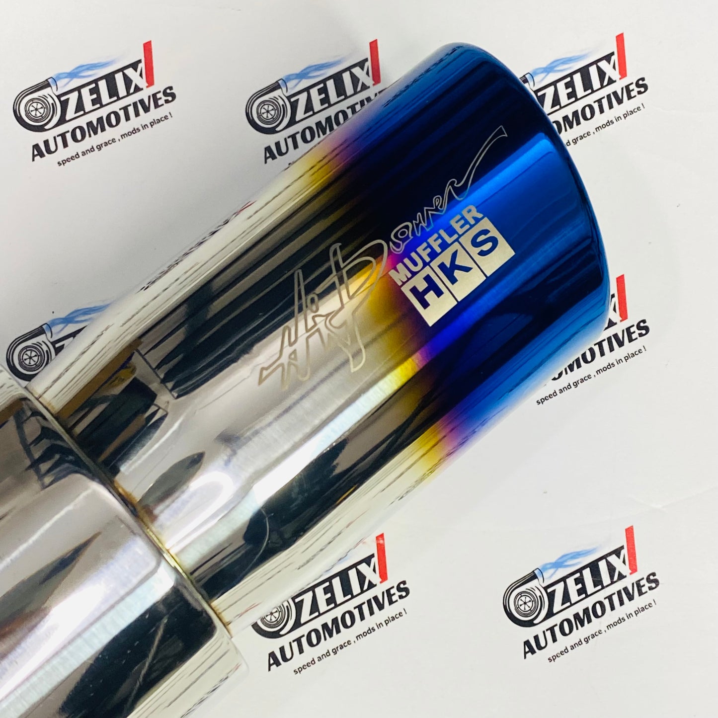 HKS Single Tip Universal Exhaust Muffler | Burnt Finish (No DB Killer)