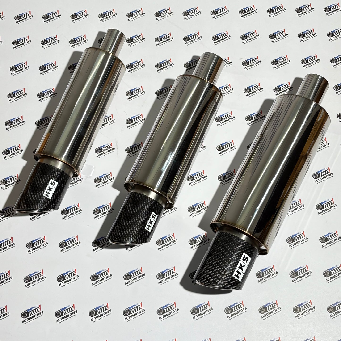 HKS JASMA  End Can Free Flow Exhaust Muffler | Glossy Carbon Tip | Multiple Sizes