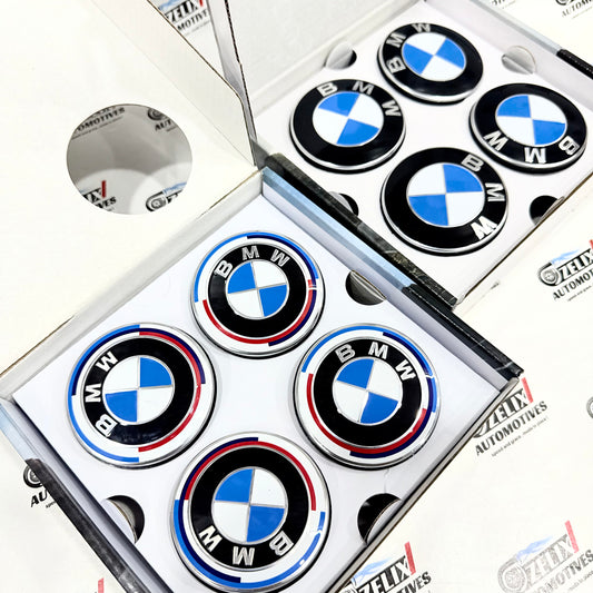 BMW Floating Wheel Center Caps (Set of 4 x 120 mm) | 50th Anniversary and Standard Edition