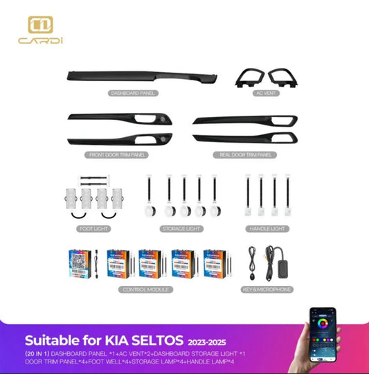 CARDI D19 OEM Ambient Lights For Kia Seltos 2023 Onwards - 20 Pieces