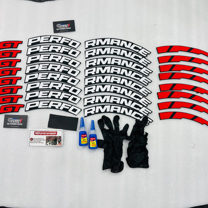 Car Tyre Stickers | Sporty Appearance (Set of 8 for 4 Tyres)