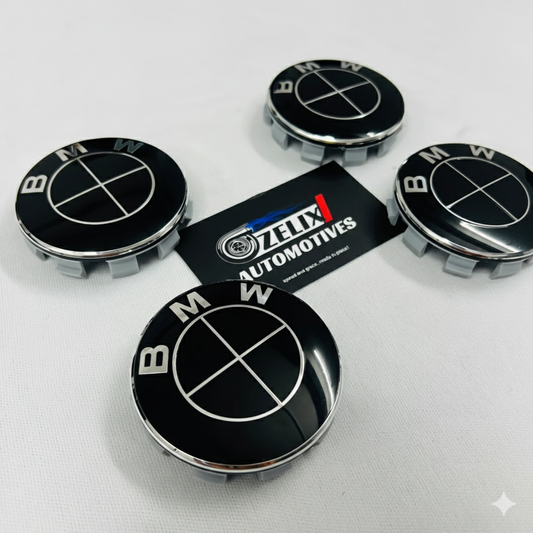 BMW Style Black Wheel Center Caps – Premium Set of 4