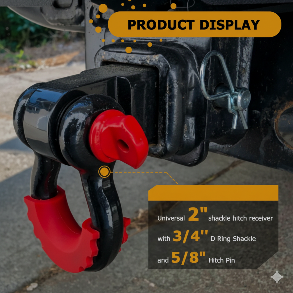 Tow Shackles 4x4 Recovery | OFF-Road Metal Hooks (Pair)