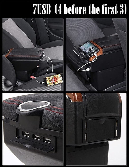 BMW-Style Universal Car Center Armrest Console – Adjustable Storage Box