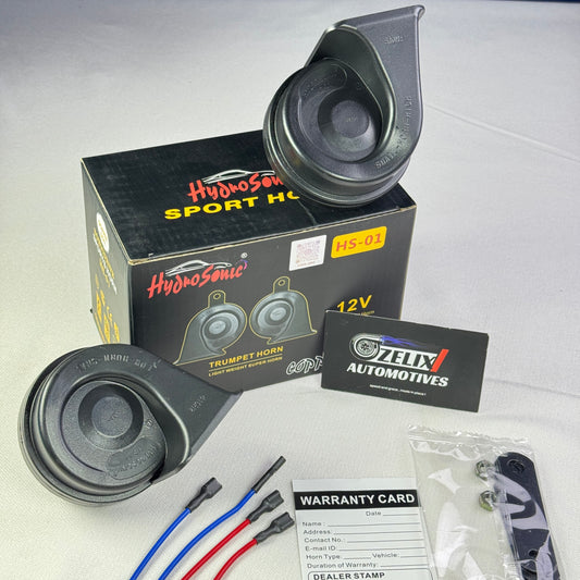 Hydrosonic Aftermarket Copper Coil Car Horn Set | Trumpet Sound HS-01