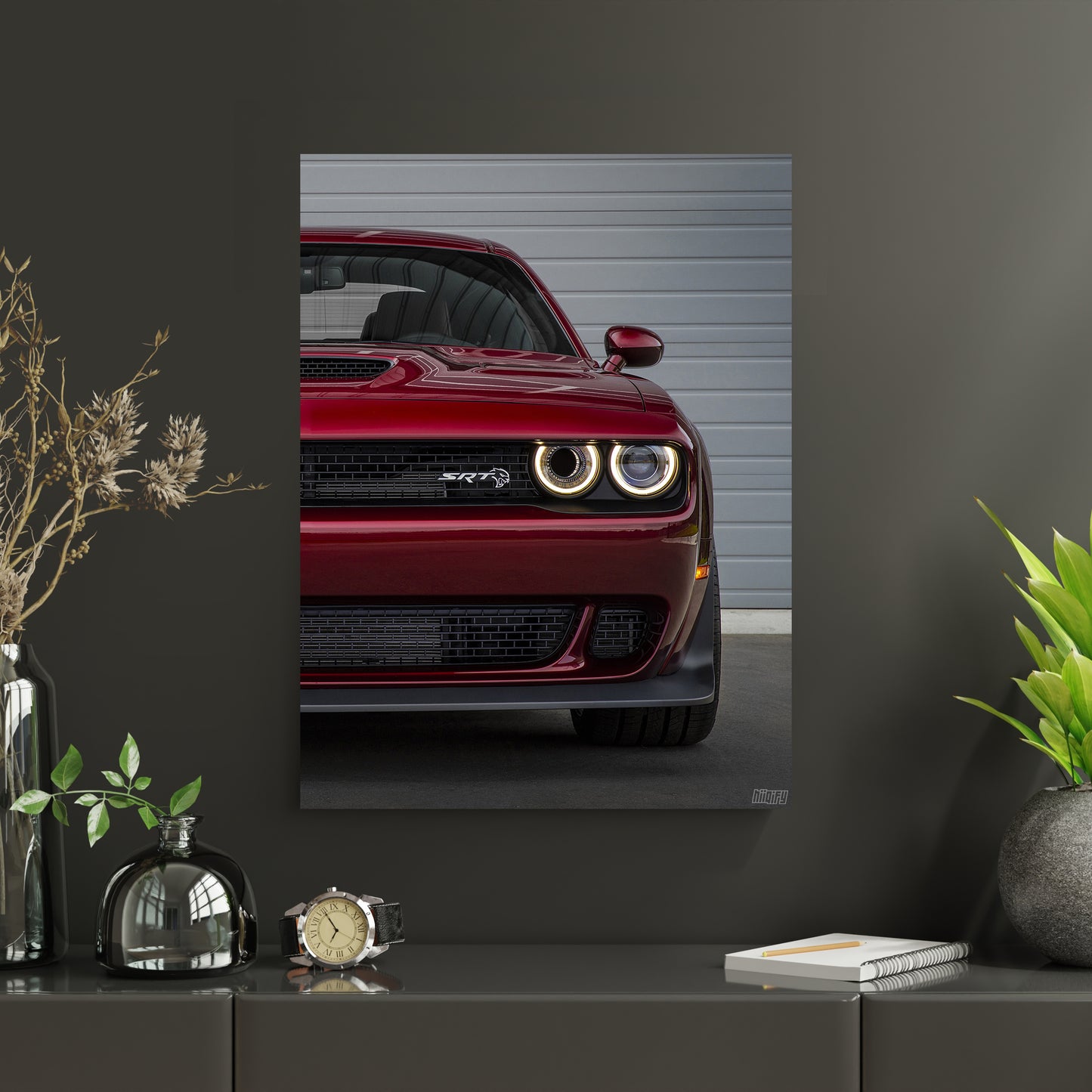 Dodge LED Car Poster | Lightning Frame | Portrait Wall Art