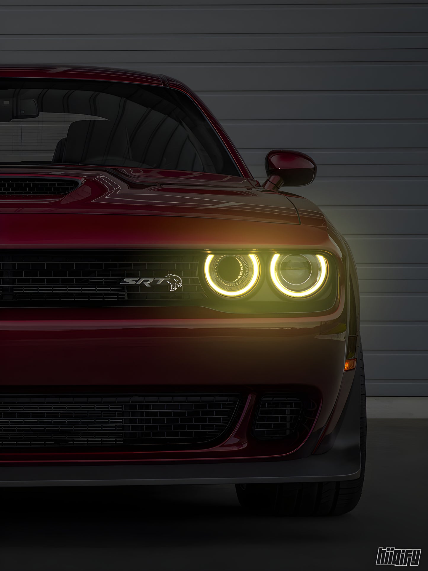 Dodge LED Car Poster | Lightning Frame | Portrait Wall Art