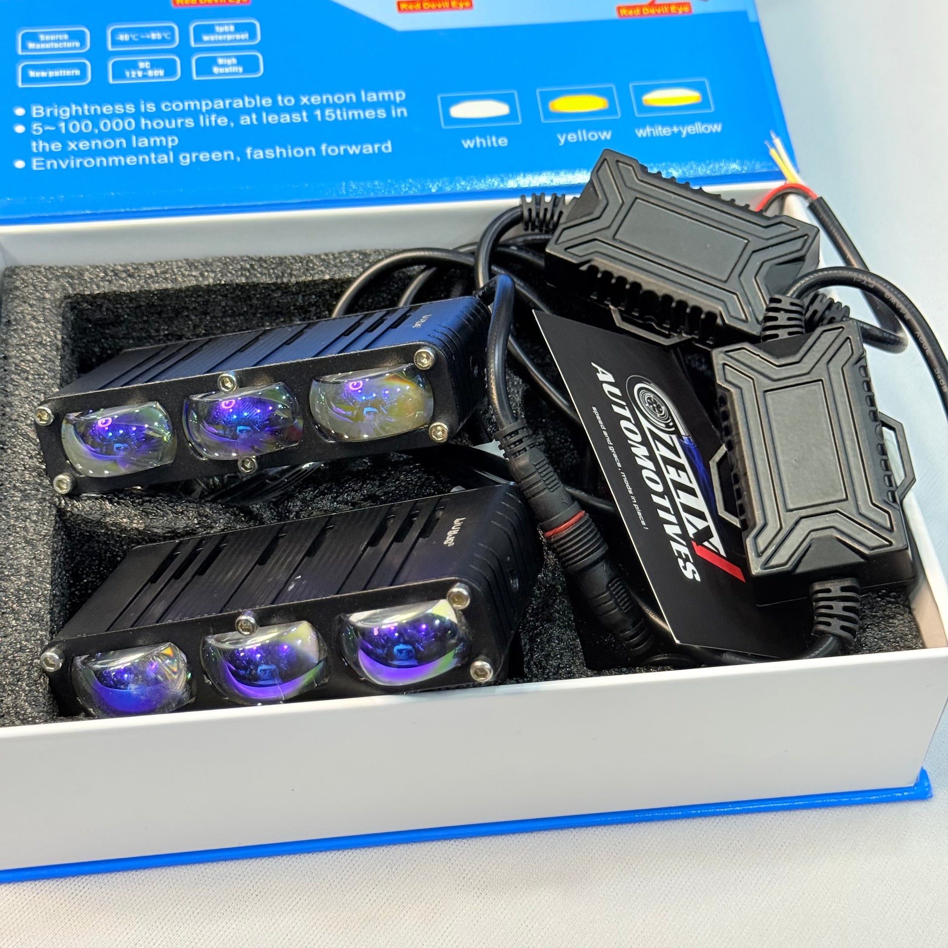 HJ HJG Waymaker V4 3-LED Dual Color LED with Red Devil Eye – Zelix