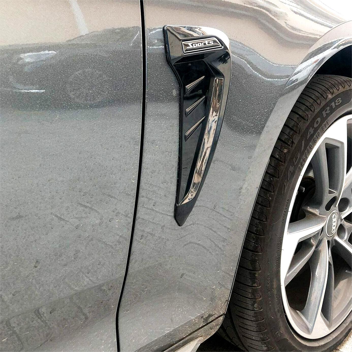 Car Air Flow Decorative Side Vent Set of 2 | Enhances Exterior Styling Universal Fit