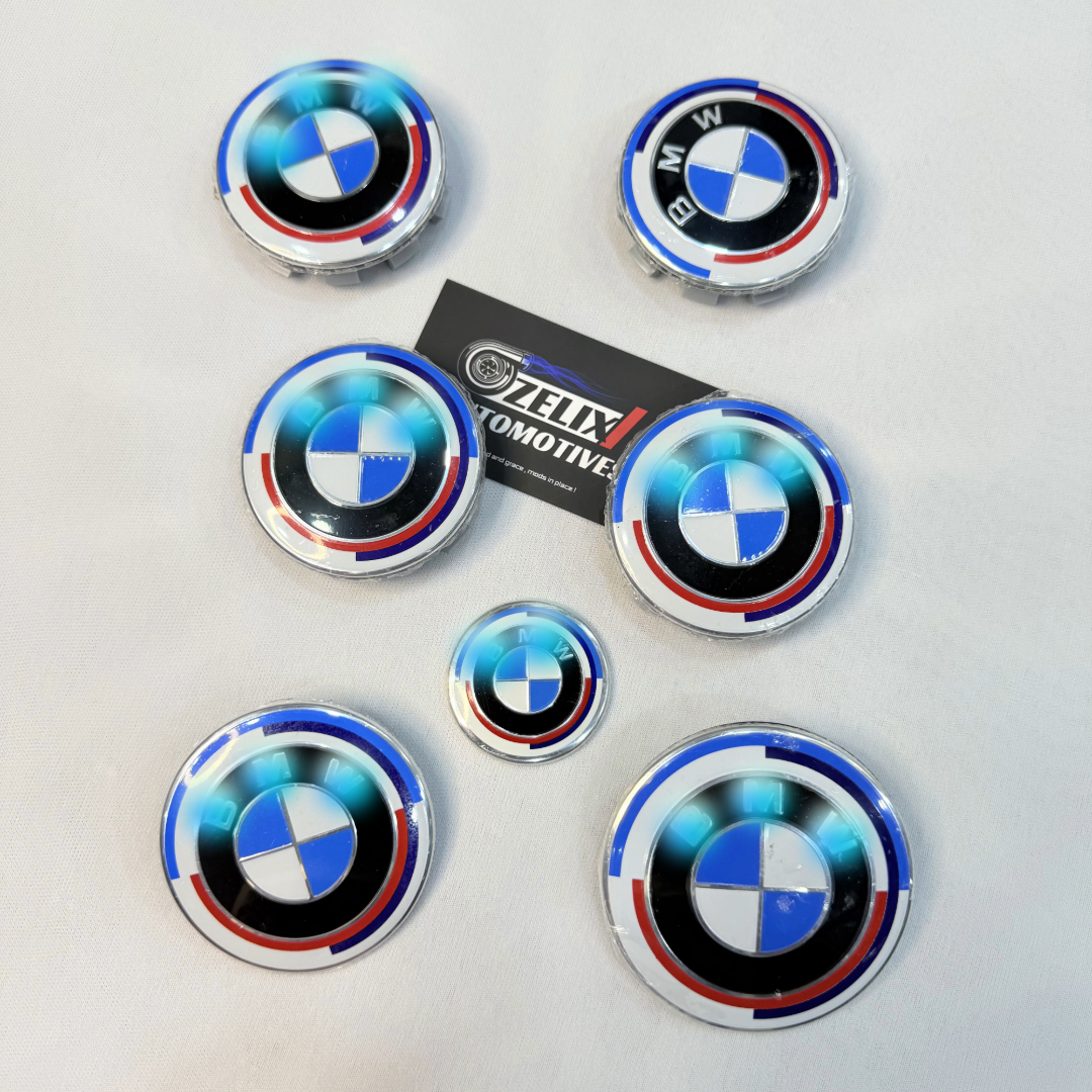 Complete Emblem kit Set of 7 | Badges for Wheel Caps,Front and Rear ,Steering