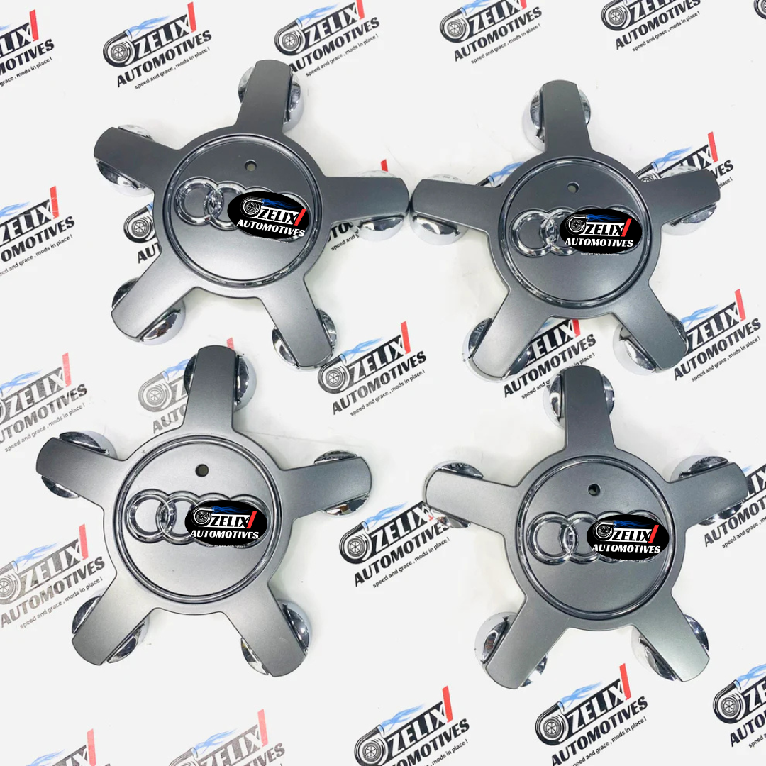 Star Shape Wheel Center Caps Compatible With AUDI | Aftermarket Set of 4 With Three Color Options