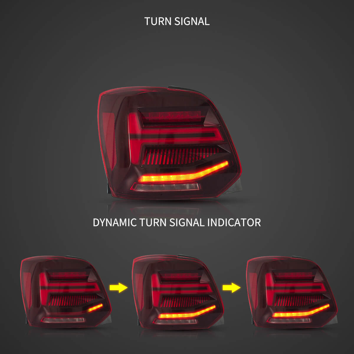 Volkswagen Polo Audi-Q2 Style LED Tail Lights | Aftermarket