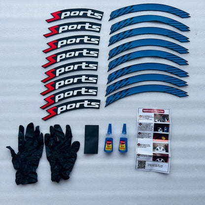 Car Tyre Stickers | Sporty Appearance (Set of 8 for 4 Tyres)