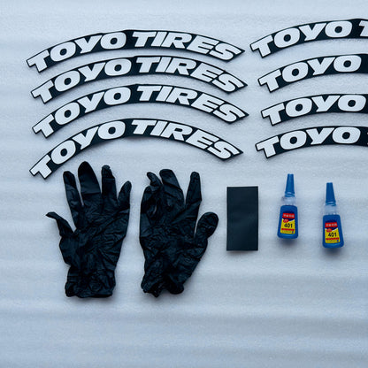 Car Tyre Stickers | Sporty Appearance (Set of 8 for 4 Tyres)