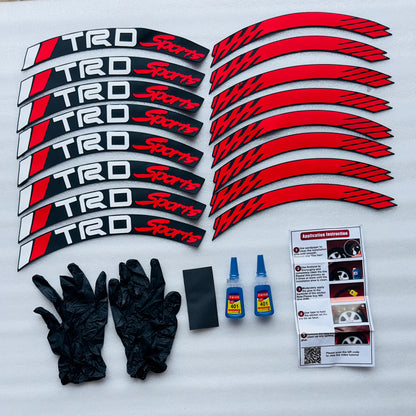 Car Tyre Stickers | Sporty Appearance (Set of 8 for 4 Tyres)