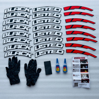 Car Tyre Stickers | Sporty Appearance (Set of 8 for 4 Tyres)